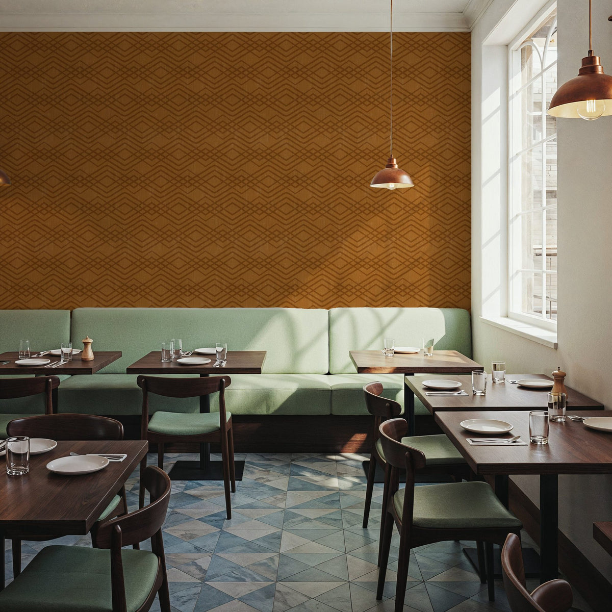 Woodland Waves Bronze Mural Wallpaper - room preview 06