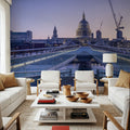 Millennium Bridge and Saint Paul´s Cathedral Mural Wallpaper - room preview 06