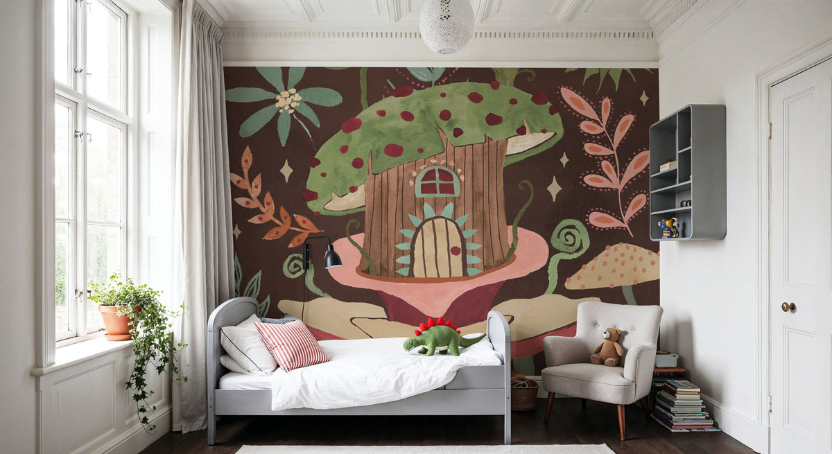 Floralscape Fairies IV Dark Mural Wallpaper - room preview 06