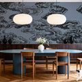 Ukiyo-e Clouds, Denim Blue Mural Wallpaper - room preview 06