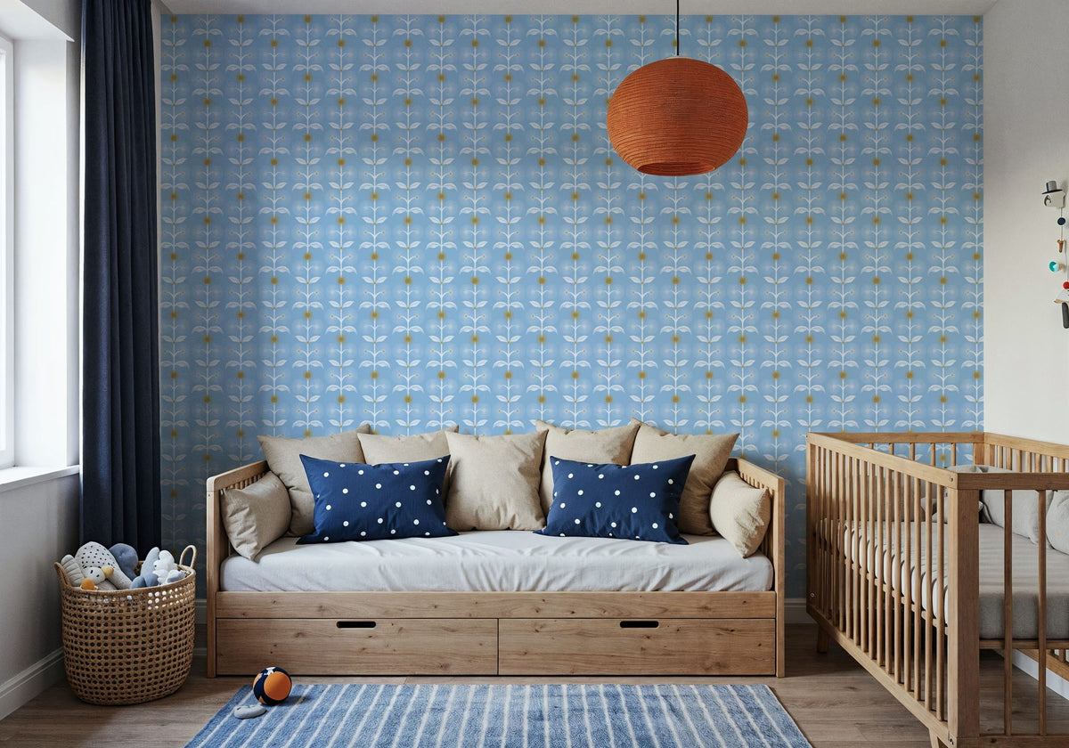 Helophite, Sky Blue Mural Wallpaper - room preview 06