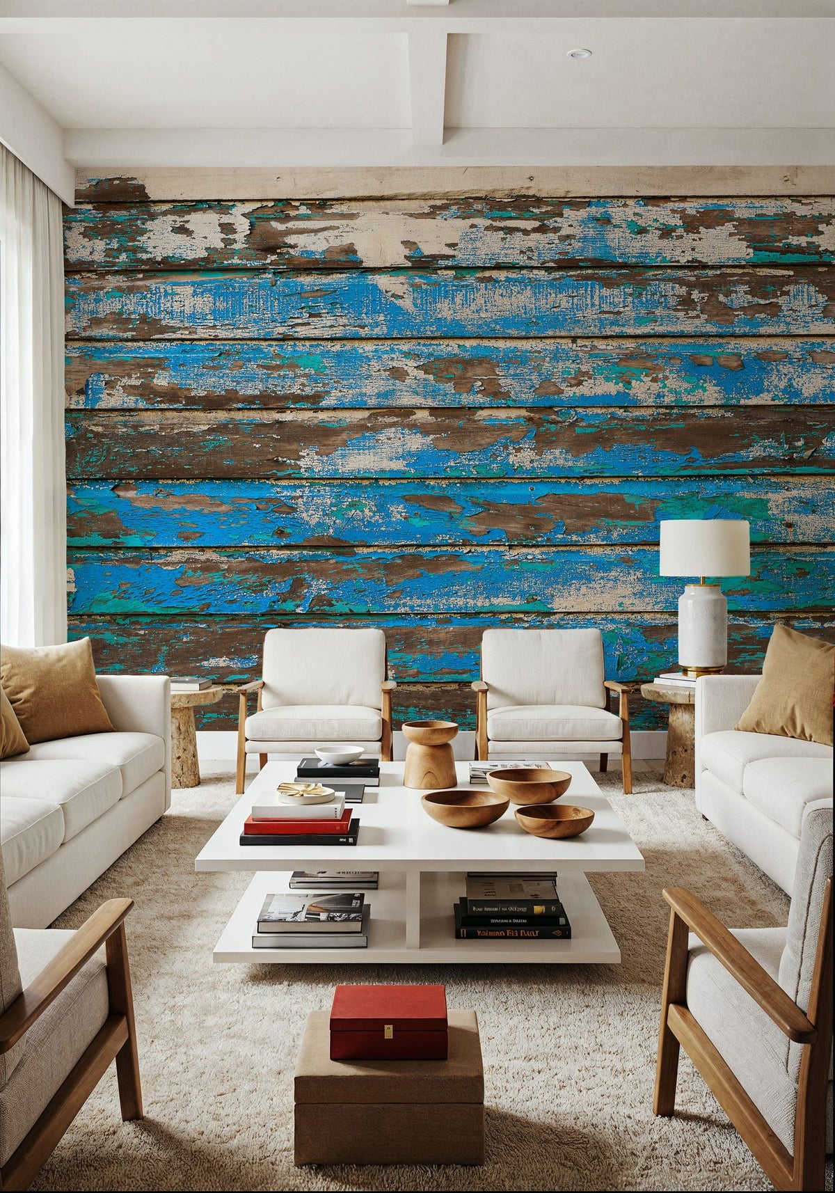 Coastal Weathered Boards Mural Wallpaper - room preview 06
