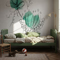 Line Flower VI Mural Wallpaper - room preview 06