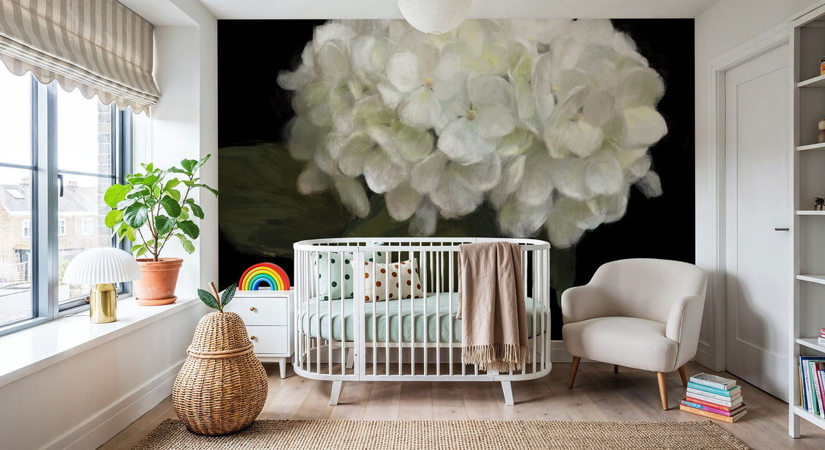 Gentle Hydrangea Mural Wallpaper - room preview 06