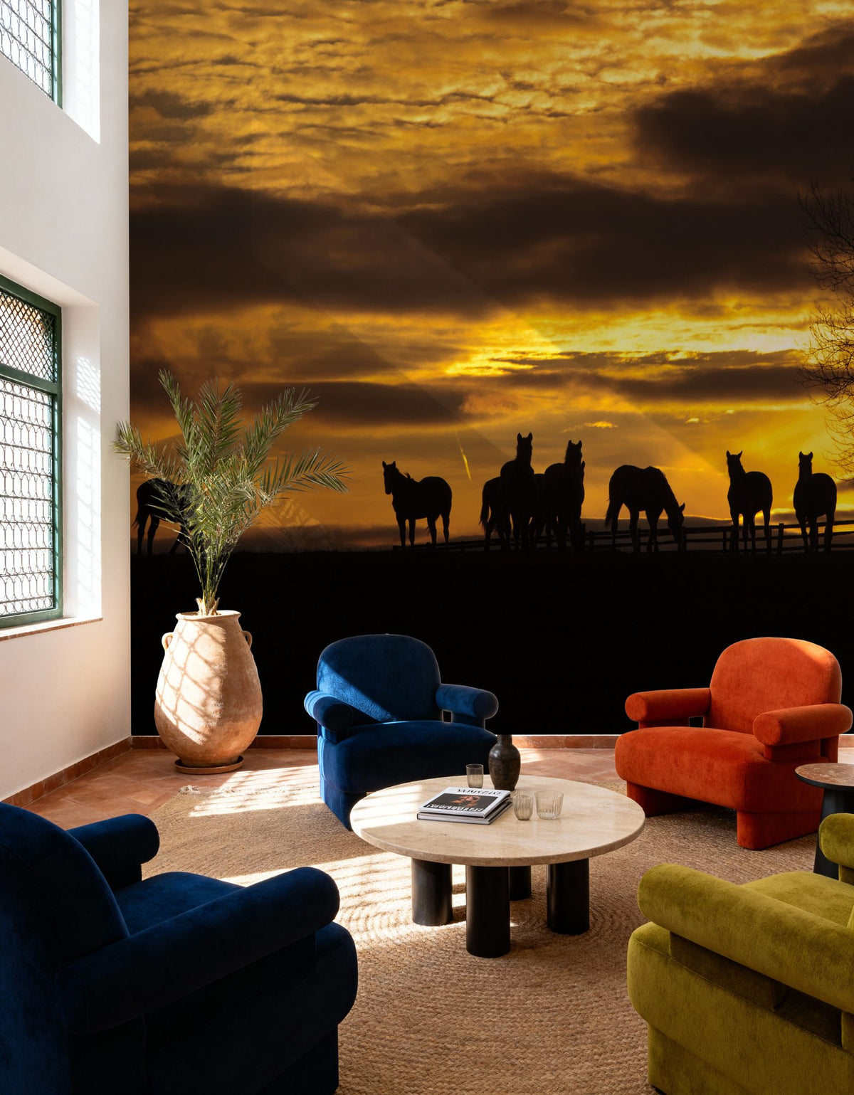 Horses At Sunset Mural Wallpaper - room preview 06