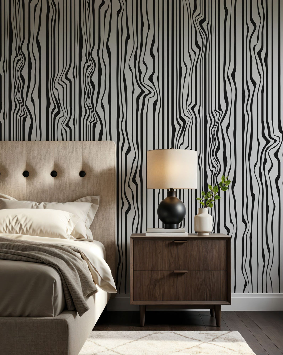 Dwellpaper Veneer Lines, Zebra Mural Wallpaper image 6