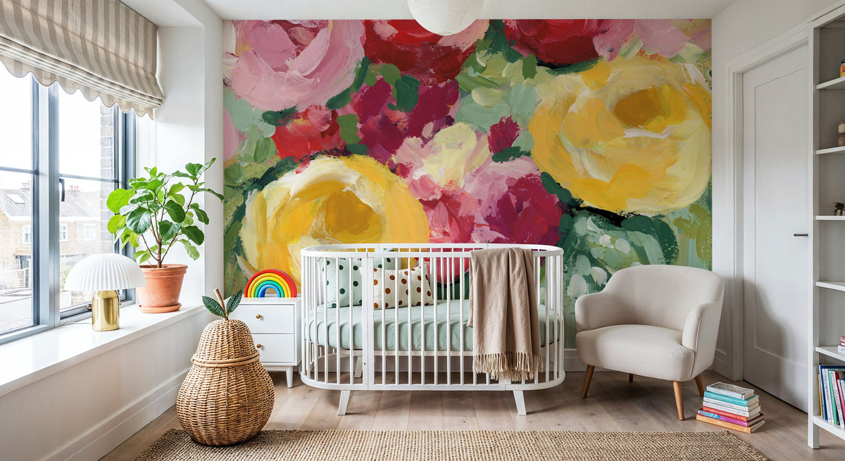 Spring Florals in Vase I Mural Wallpaper - room preview 06