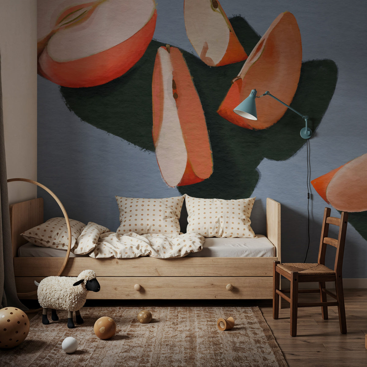 Sliced Apples Study Mural Wallpaper - room preview 06