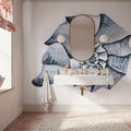 Coastal Harp Shell Navy Mural Wallpaper - room preview 06
