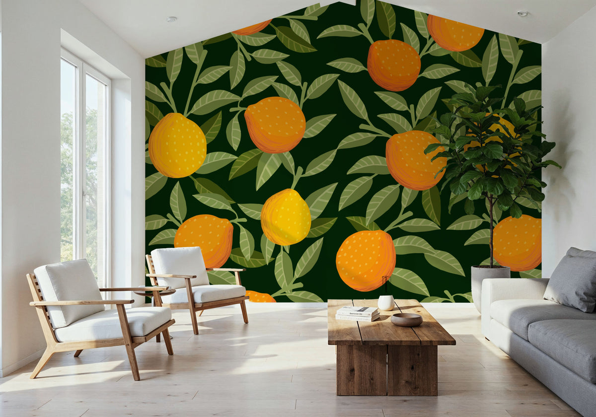 Ripen Oranges Mural Wallpaper - room preview 06