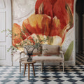 Spring Tulips Red II Mural Wallpaper - room preview 06