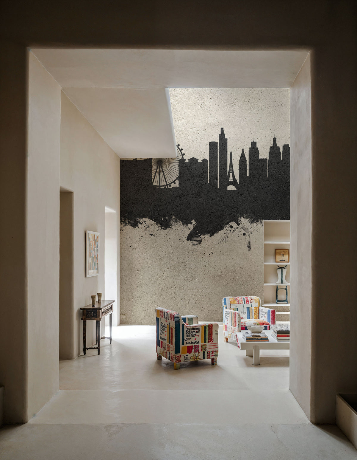 Las Vegas Nevada Skyline Concrete Mural Wallpaper - room preview 06