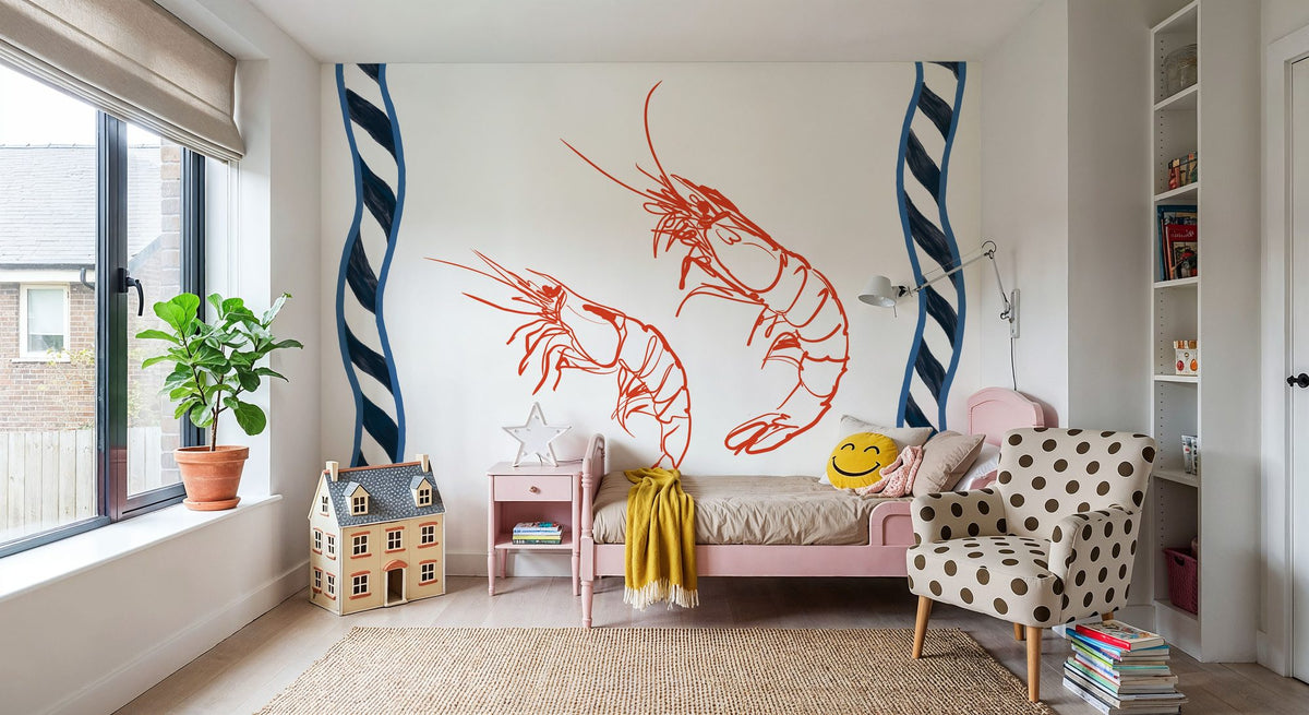 Sea Doodles II Mural Wallpaper - room preview 06