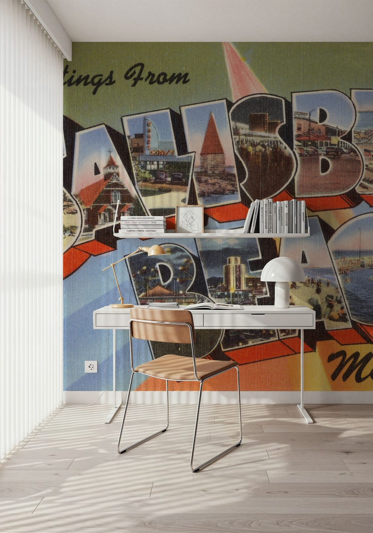 Greetings From Salisbury Beach Mural Wallpaper - room preview 06