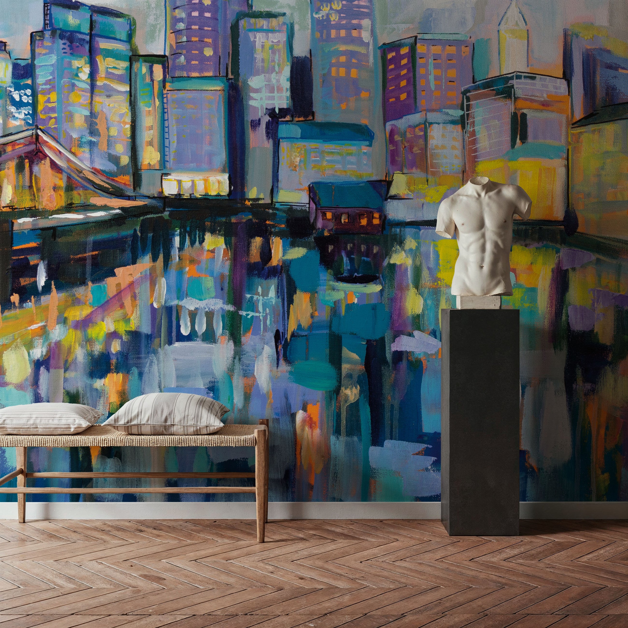 Boston Harbor Mural Wallpaper