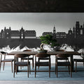 Rennes France Skyline Black & White Mural Wallpaper - room preview 06