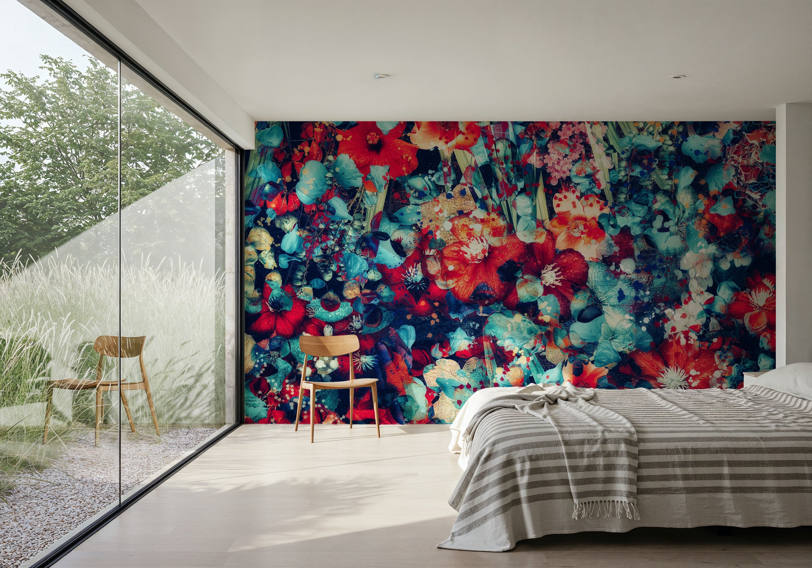 Eden Blue Mural Wallpaper