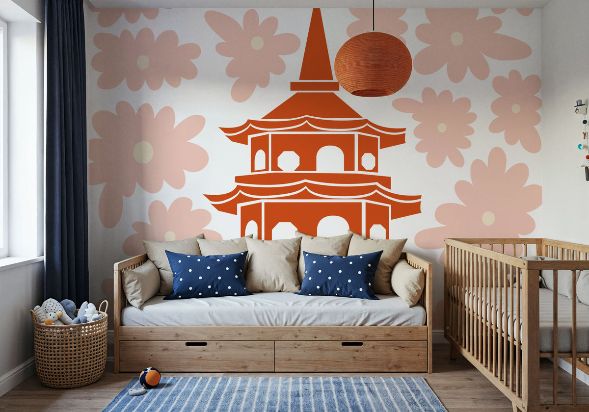 Pagodas of Taiwan Mural Wallpaper - room preview 06