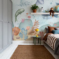 Ocean Paradise, Neutral Mural Wallpaper - room preview 06