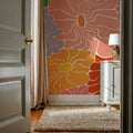 Cool Fluid Flowers Mural, Bright Multi Mural Wallpaper - room preview 06