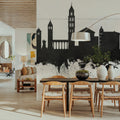 Split Croatia Skyline Black & White Mural Wallpaper - room preview 06