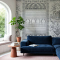 Flower Mountain, Gray Mural Wallpaper - room preview 06