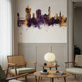 Colchester England Skyline Purple & Gold Mural Wallpaper - room preview 06
