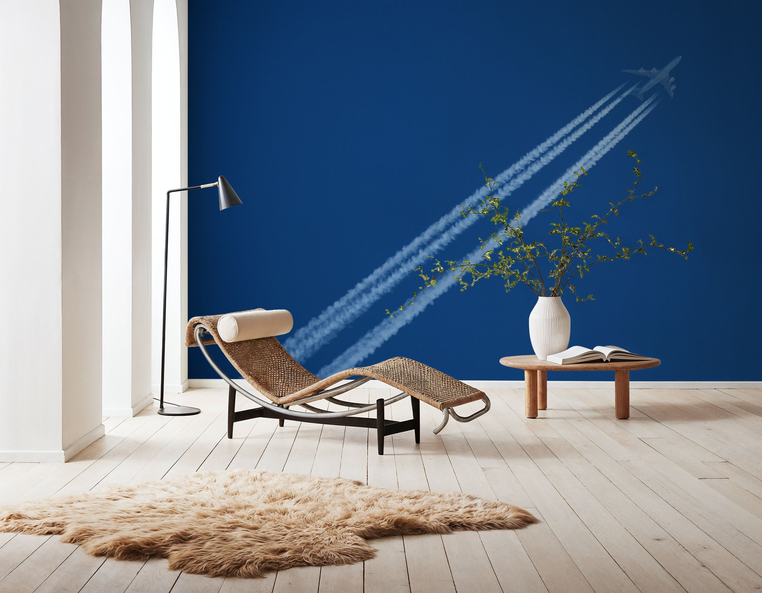 Airplane Trails Mural Wallpaper
