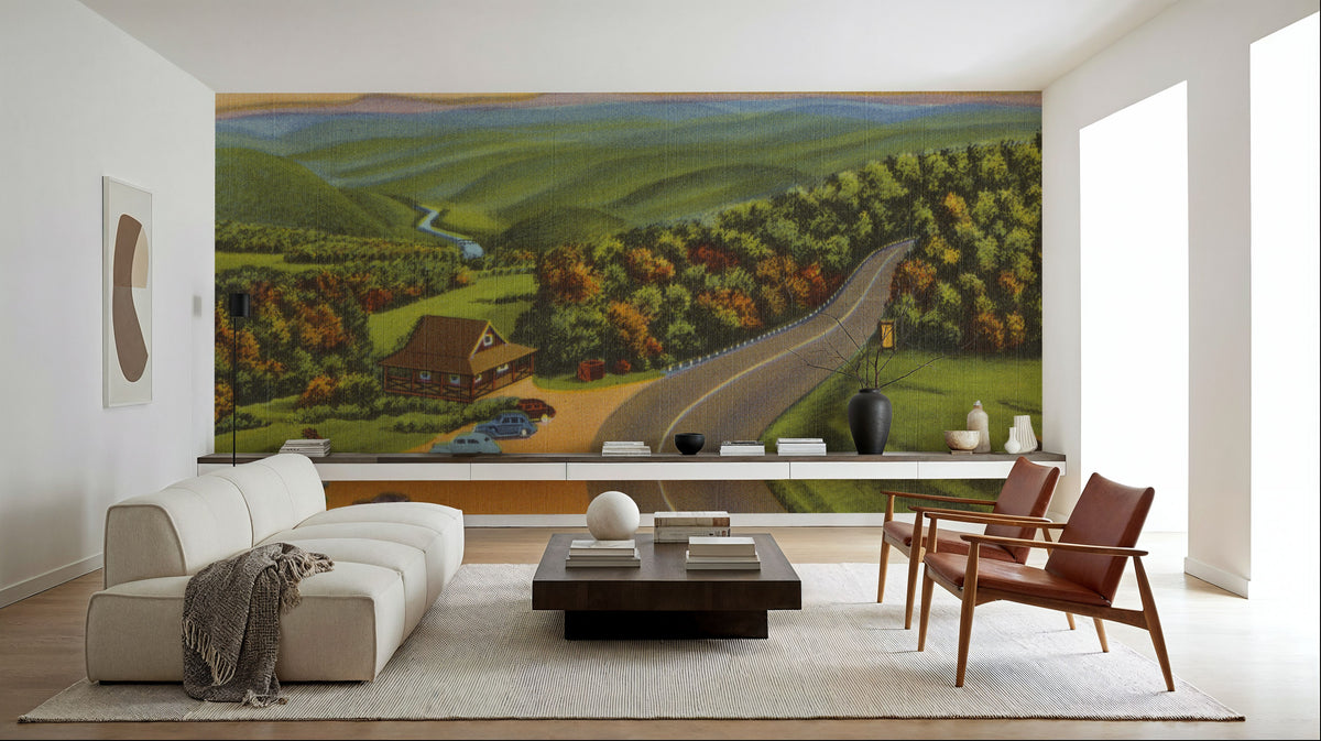 Deerfield River Valley Mural Wallpaper - room preview 06