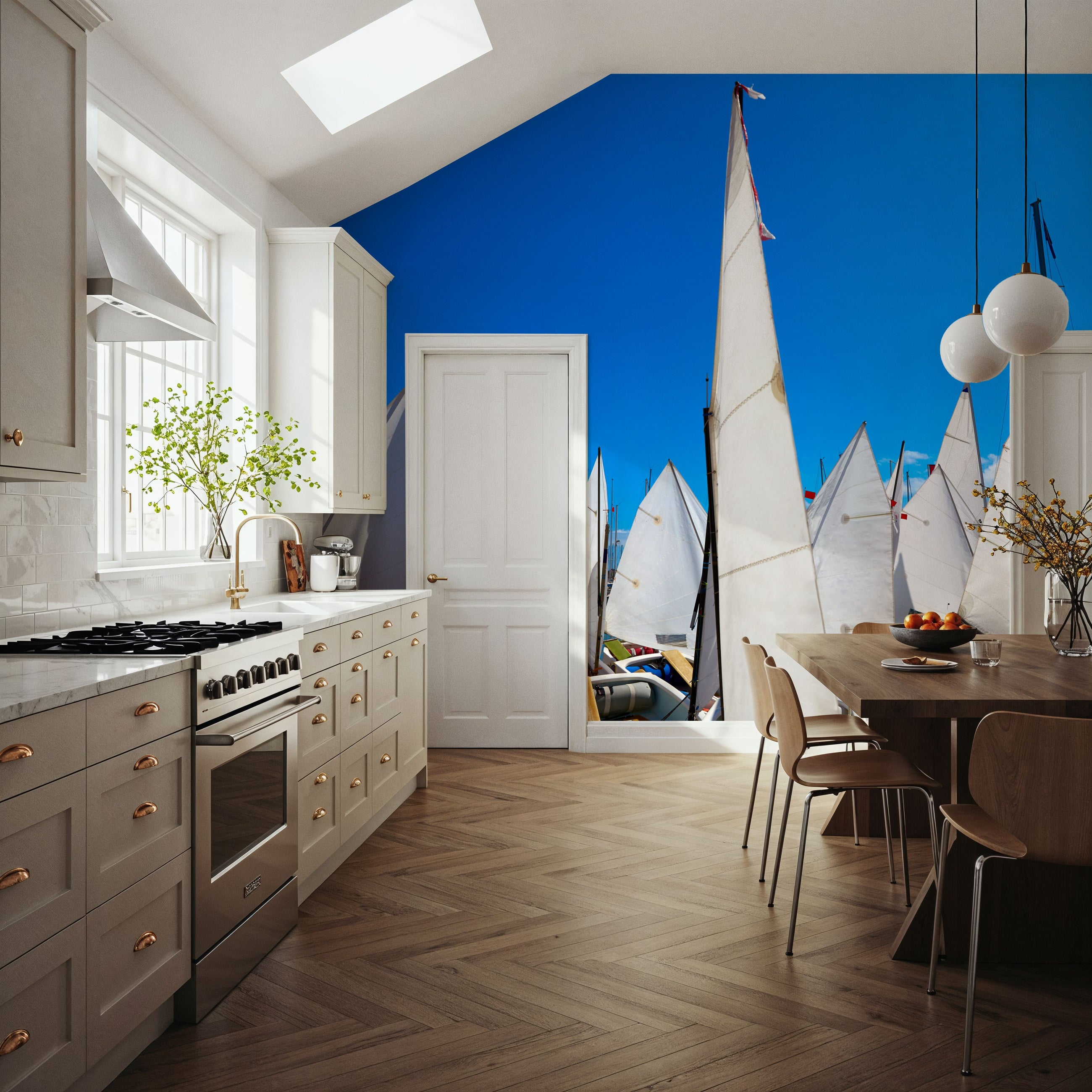 Sailboat School Mural Wallpaper