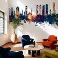 Izmir Turkey Skyline Blue & Bronze Mural Wallpaper - room preview 06