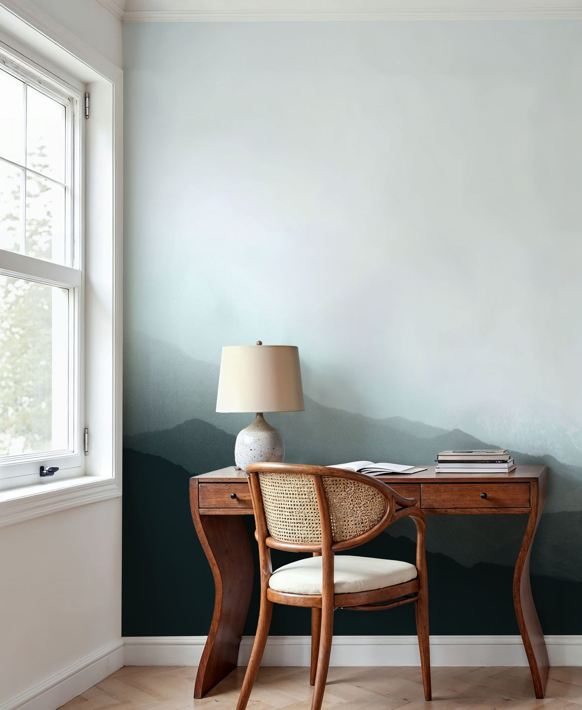 Virgin Mountains Blue Mural Wallpaper - room preview 06