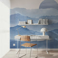 Sunrise Mountain View, Sky Blue Mural Wallpaper - room preview 06
