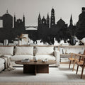 Ljubljana Slovenia Skyline Black & White Mural Wallpaper - room preview 06
