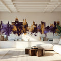 Galway Ireland Skyline Purple & Gold Mural Wallpaper - room preview 06