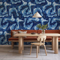 Koi Fish, Denim Mural Wallpaper - room preview 06