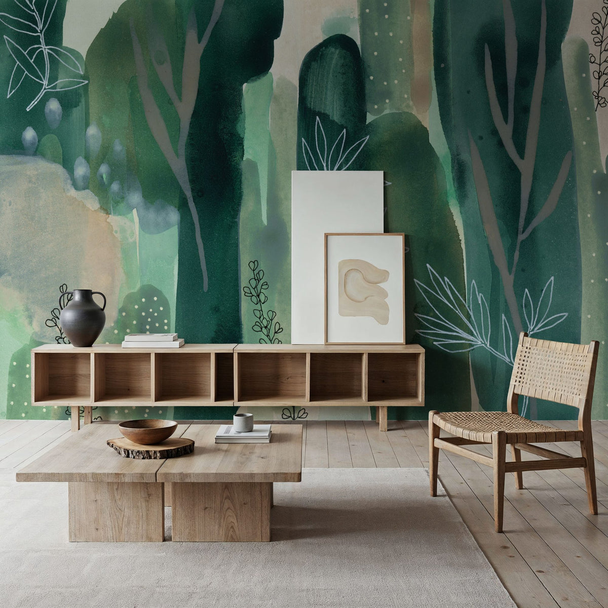 Hidden Foliage Mural Wallpaper - room preview 06