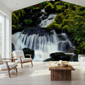 Mossy Rock Waterfall Mural Wallpaper - room preview 06