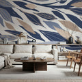 Leafy Lines Mural Wallpaper - room preview 06