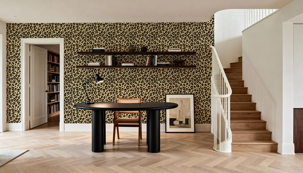 Leopard Skin Grrrrrr on Repeat Mural Wallpaper - room preview 06