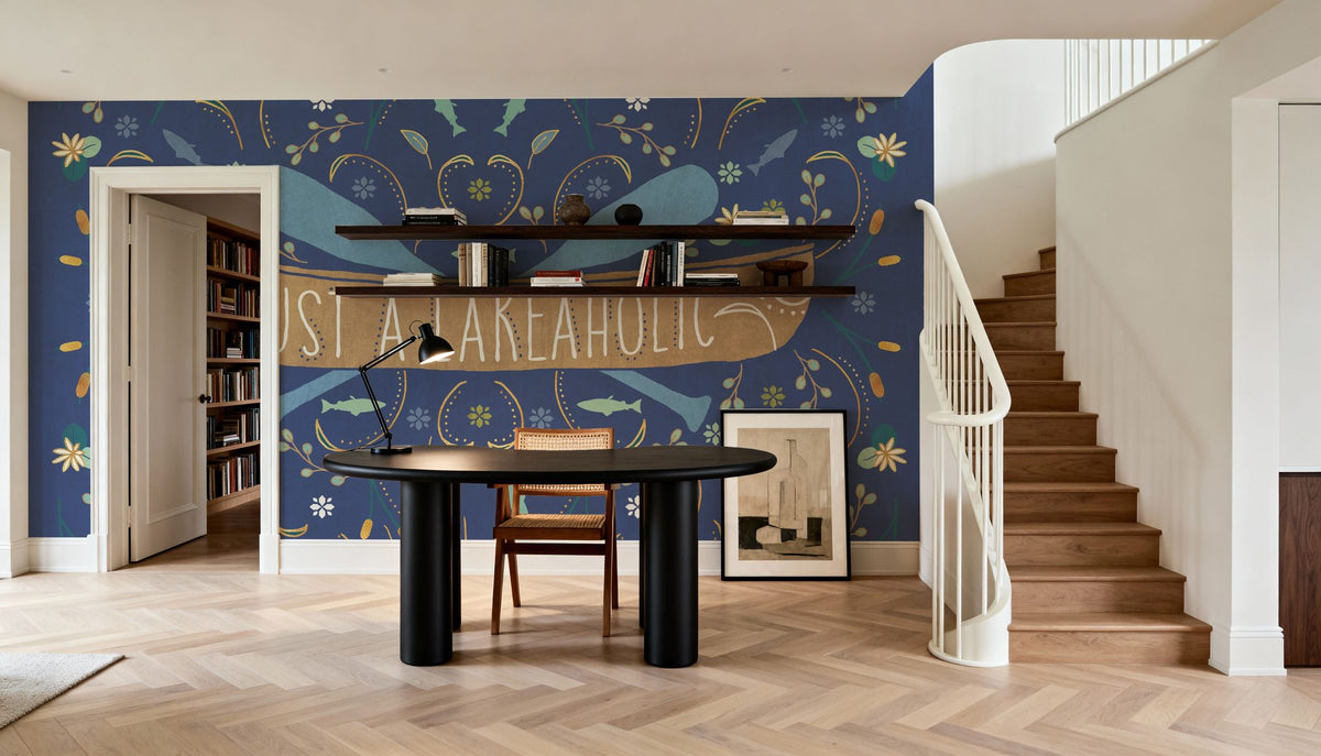 Otomi Lake I Dark Mural Wallpaper - room preview 06