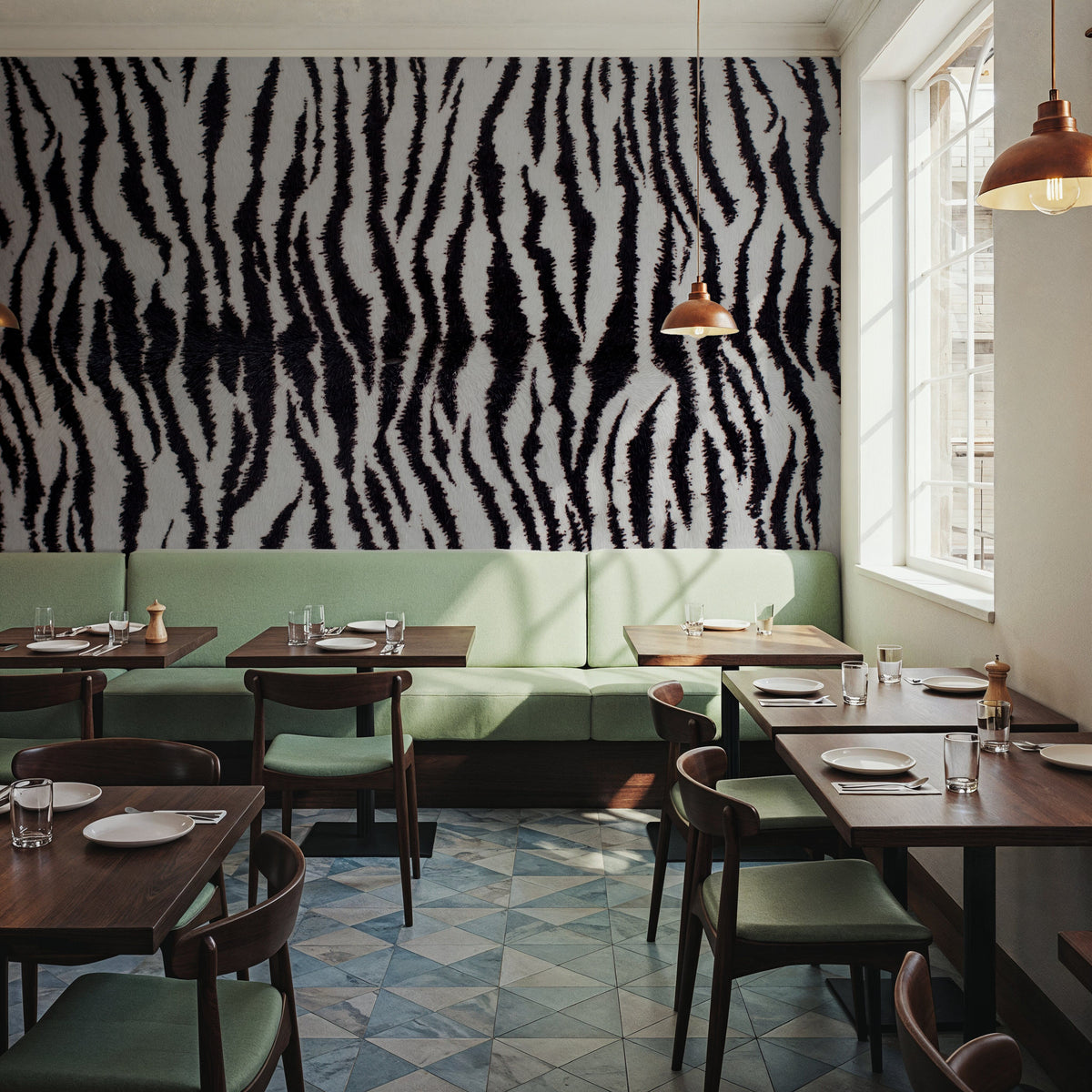 Zebra Stripes Mural Wallpaper - room preview 06