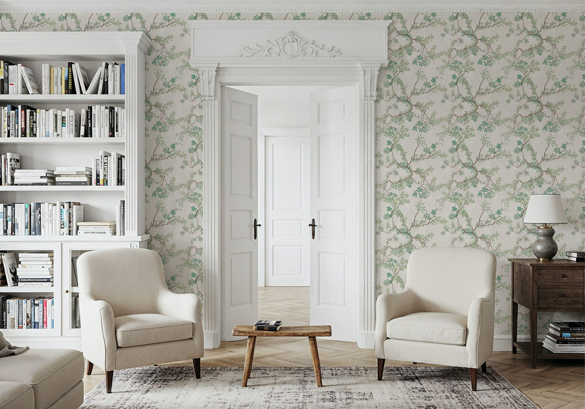 Climbing Wisteria, Ecru Mural Wallpaper - room preview 06