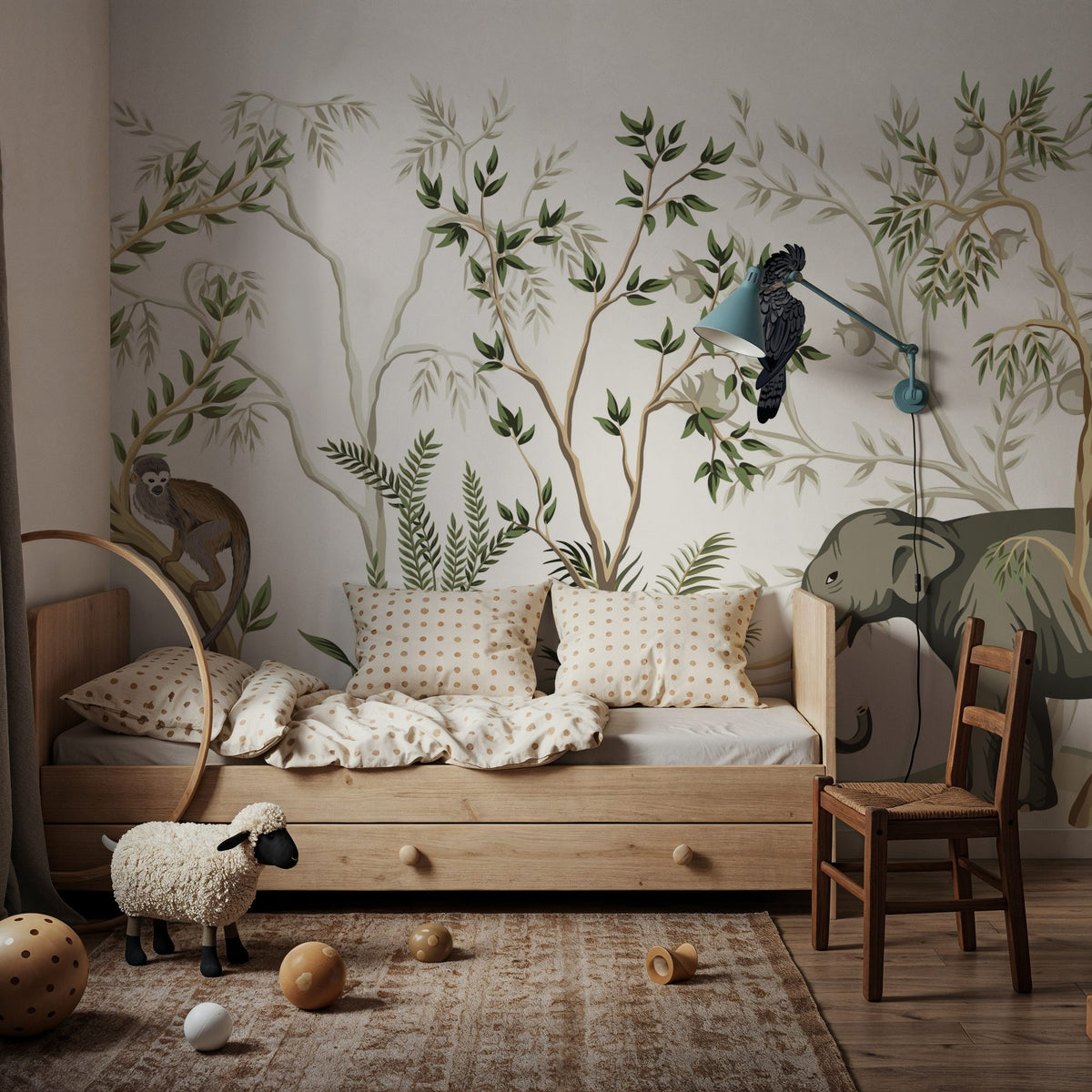 Friendly Jungle Mural Wallpaper - room preview 06