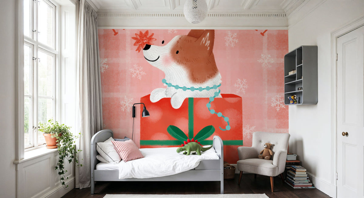 Festive Paws IV Mural Wallpaper - room preview 06