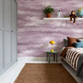 Moire Fumé, Cloud Rose Mural Wallpaper - room preview 06
