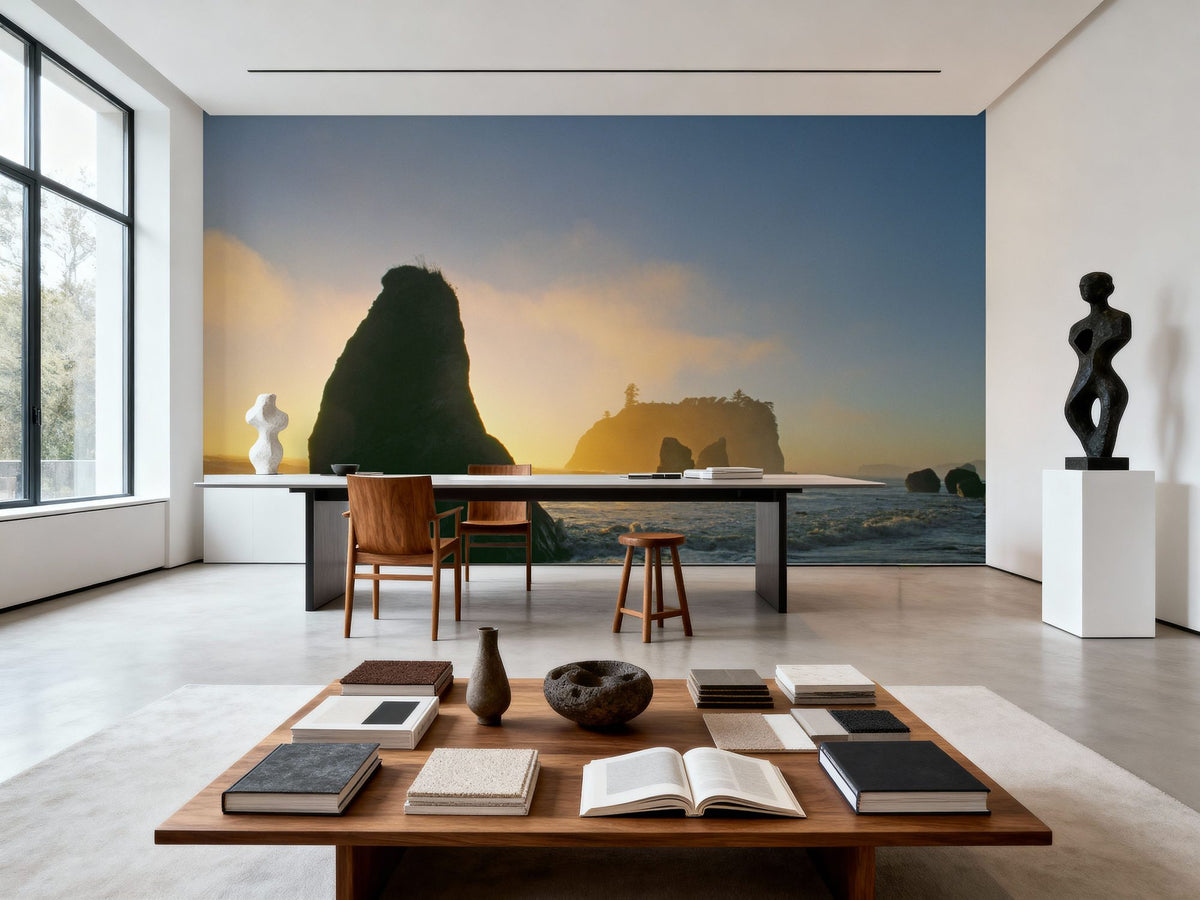 Sea Stacks in Pacific Ocean Mural Wallpaper - room preview 06