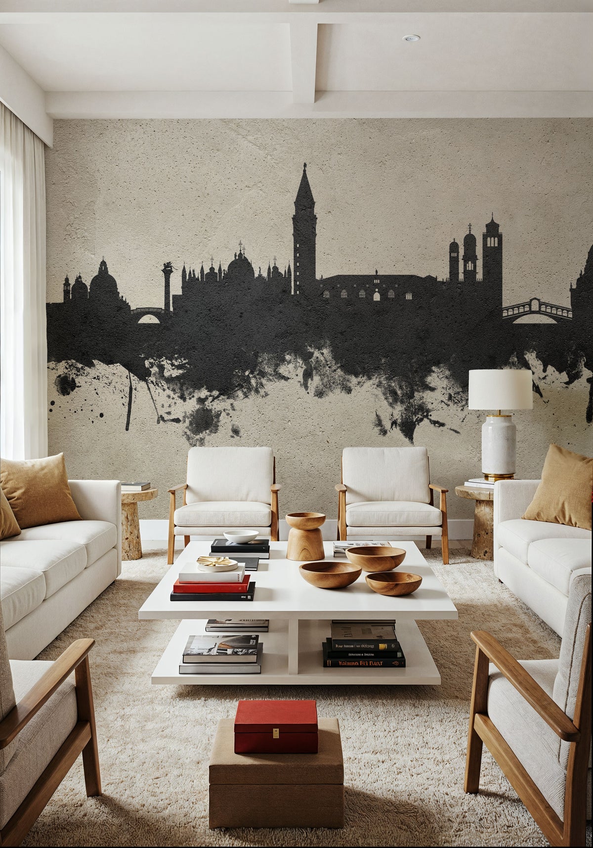 Venice Itay Skyline Concrete Mural Wallpaper - room preview 06