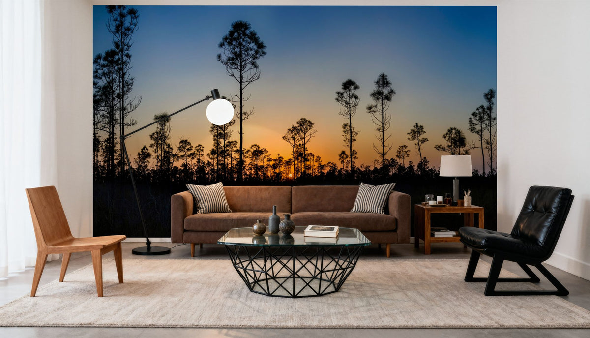 Silhouette Trees Mural Wallpaper - room preview 06