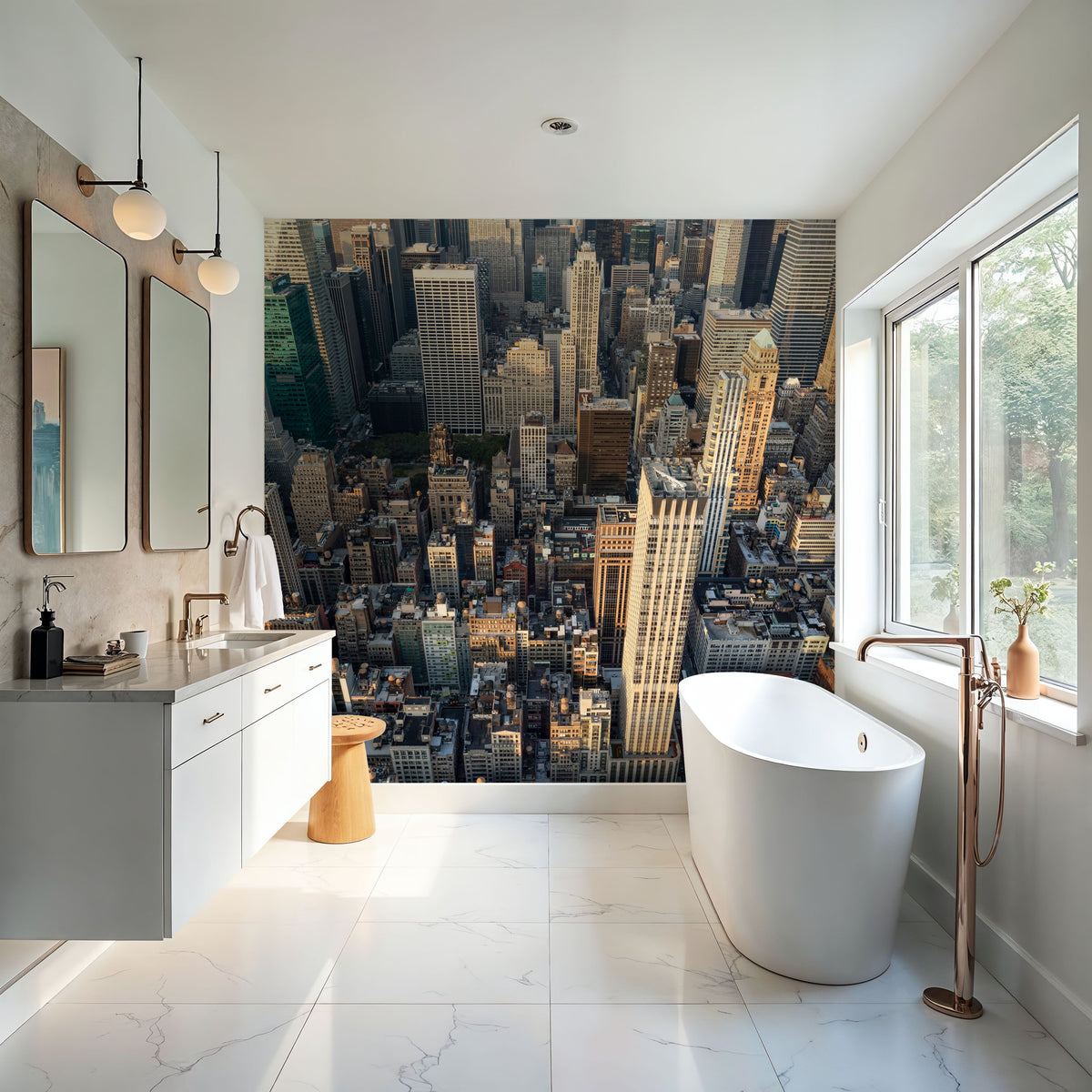 City From Above Mural Wallpaper - room preview 06